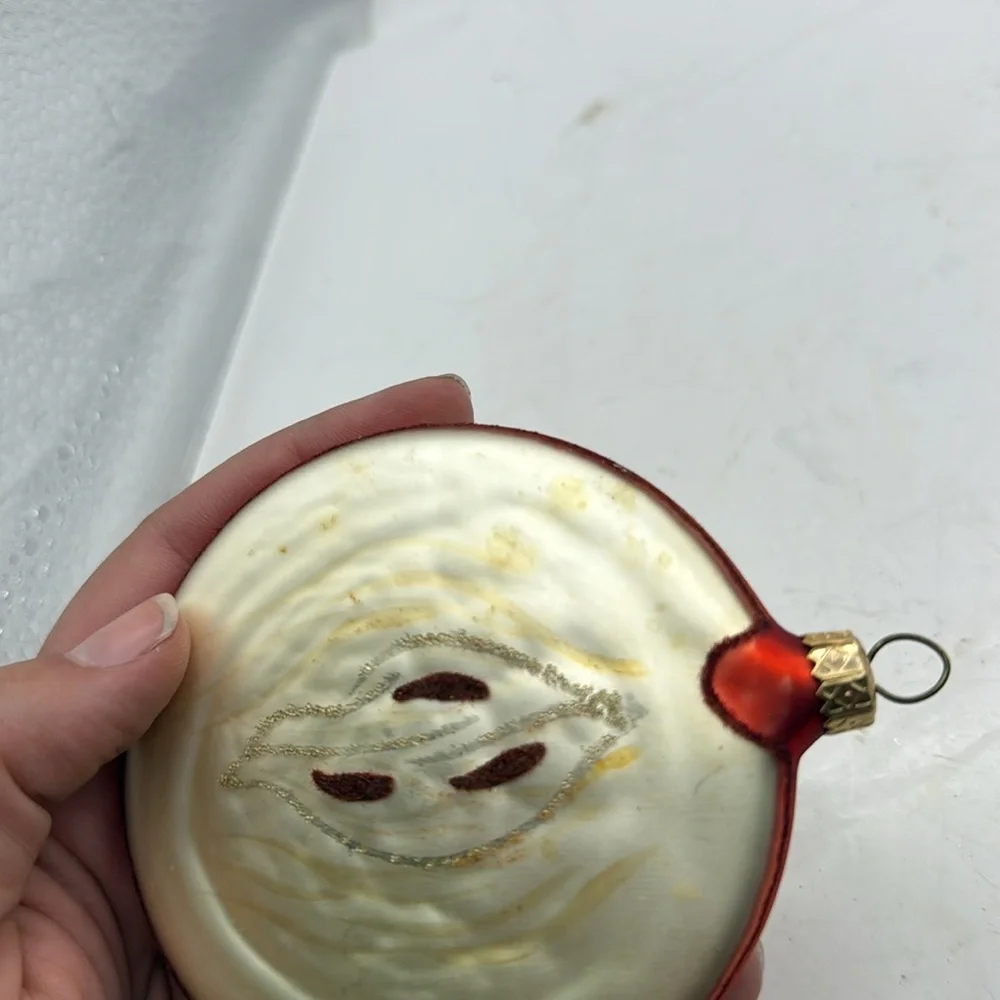 Vintage Apple Slice Glass Christmas Ornament Decor Collectible Fruit